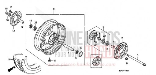 ROUE ARRIERE XL125VB de 2011